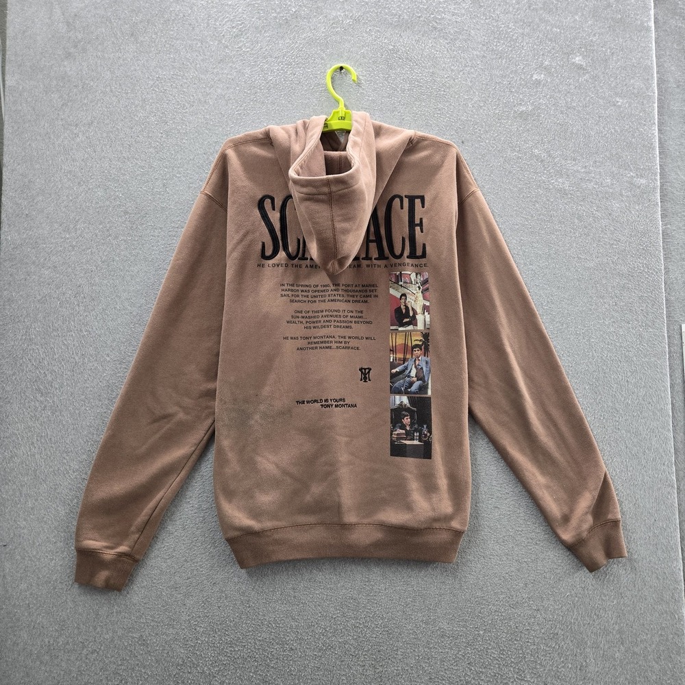 Scarface Shoe Palace Men Hoodie X-LARGE Brown Graphic Fleece Scarface READ